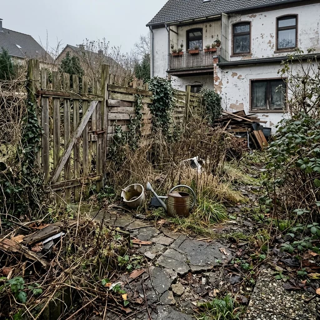 Hecke schneiden Hamburg mit Beeten und Sträuchern im Vorgarten